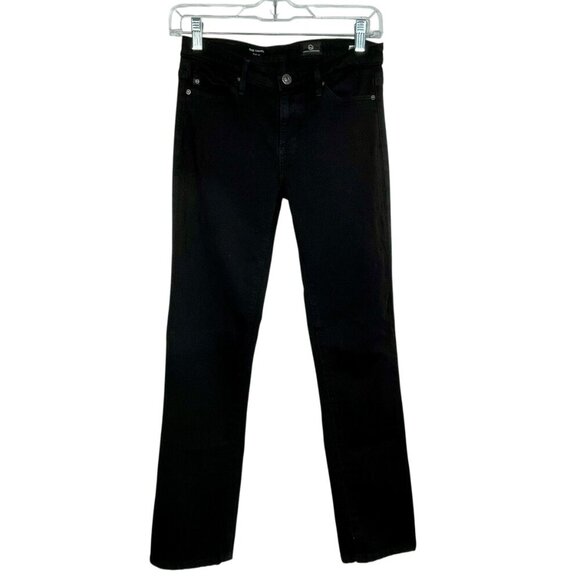 AG Adriano Goldschmied The Angel Boot Cut Low Rise Jeans Black Denim Size 25R - Picture 3 of 14